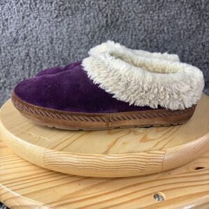 LL Bean Wicked Good Slippers Squam Lake Women 5 Purple Suede Shearling Lambswool